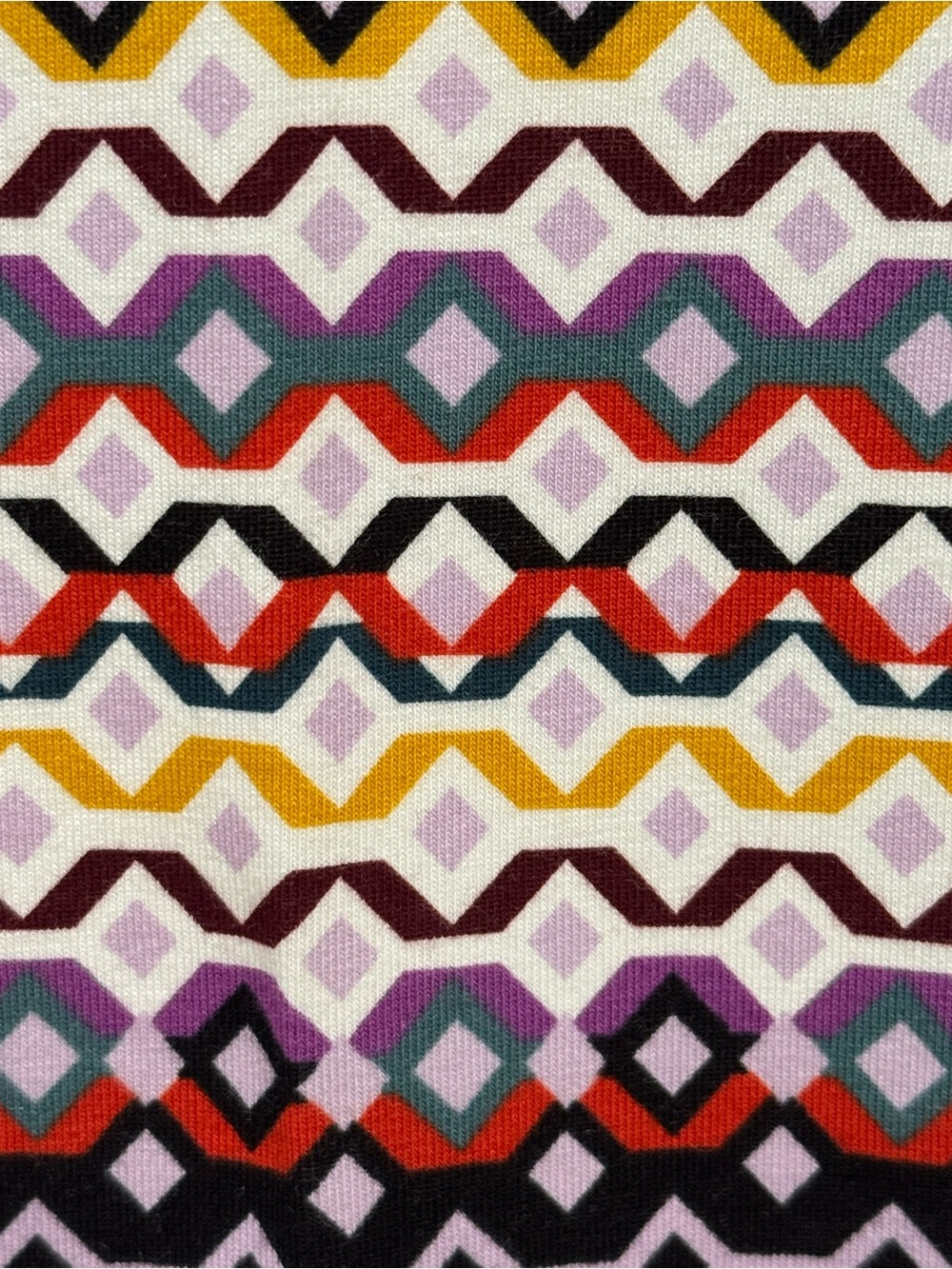 LOFT Geometric Diamond Zigzag Turtleneck Top Large Multicolor Cotton Modal NWOT - Picture 5 of 12